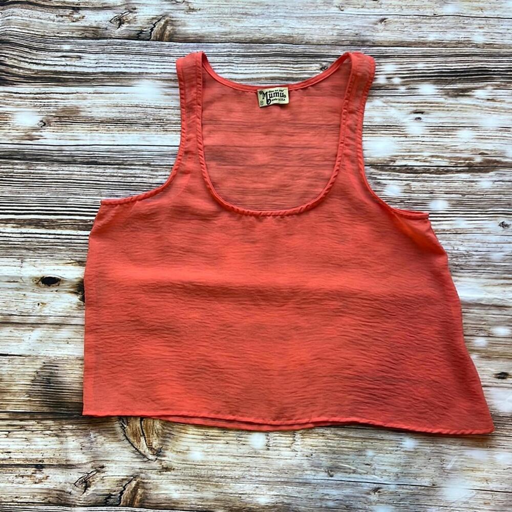 💚 Show Me Your Mumu Coral/Orange Cropped Tank